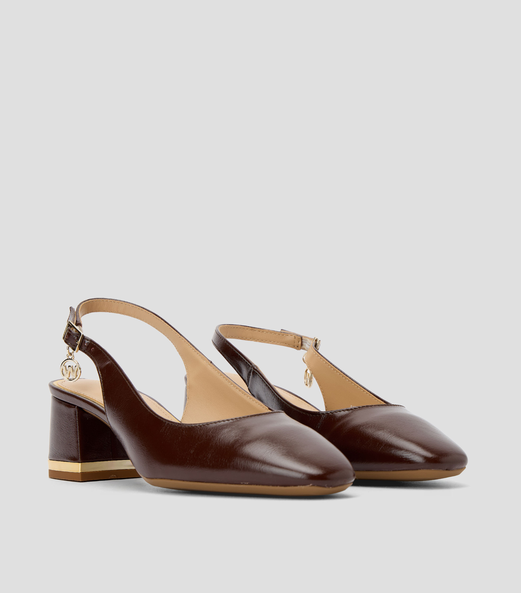 Zapatillas de tacón mediano ancho Mujer